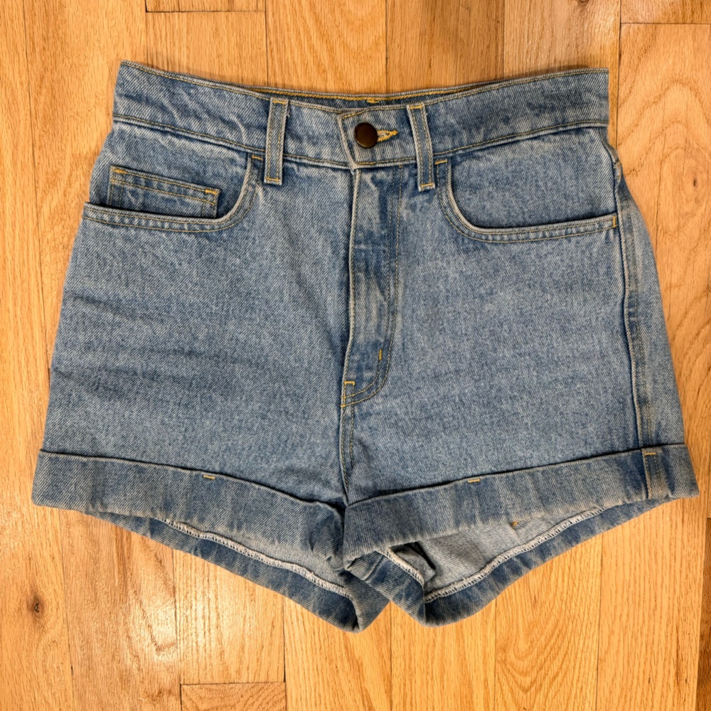 American Apparel high waisted mom jean shorts